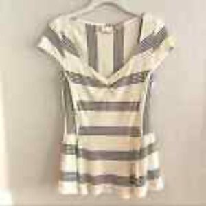 Anthropologie Postmark Striped Peplum Top XSmall
